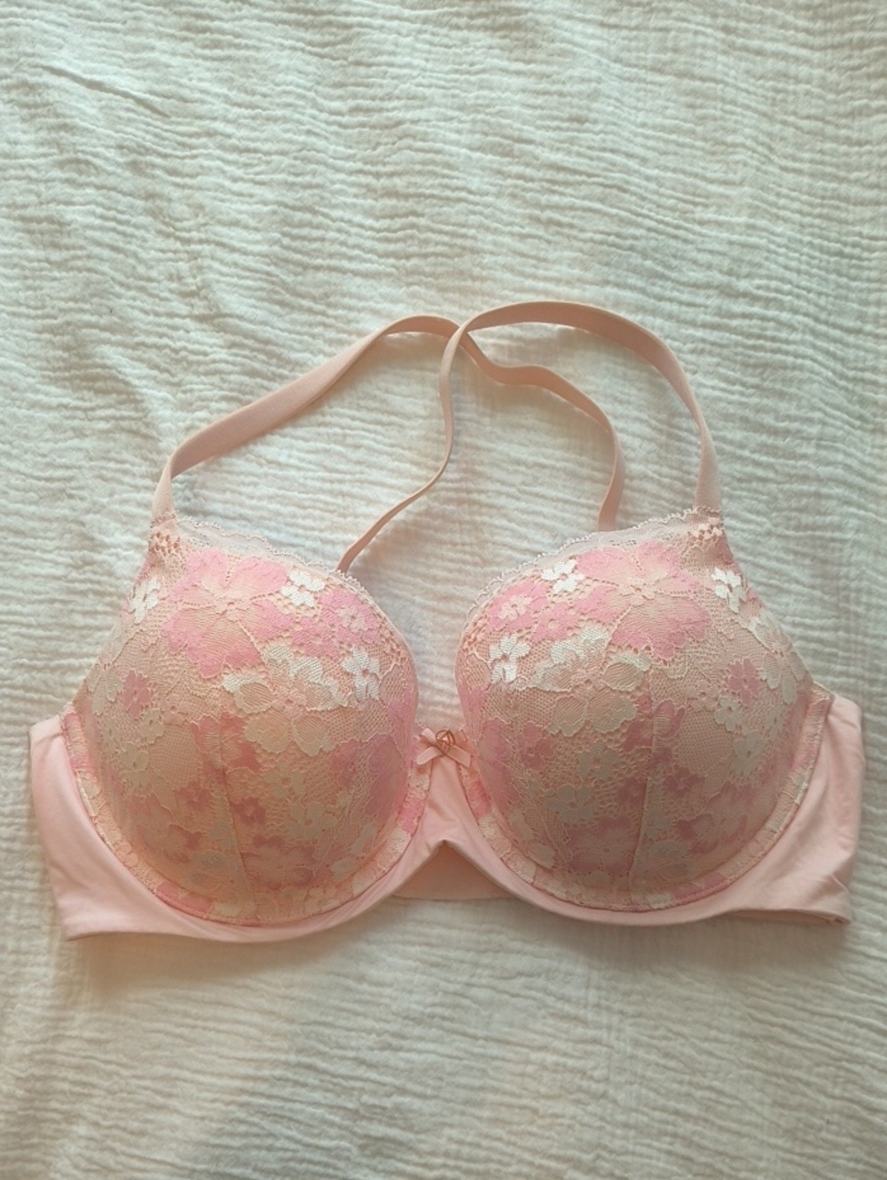 Victoria's Secret Pink Lace Underwire Body By Victoria Lined Demi Bra